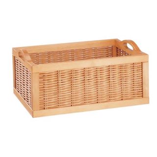 OIA Willow and Wood Storage Basket with Handles
