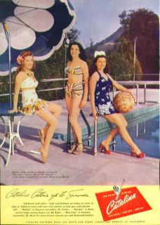 Barbara Bates Karen Randle Vivian Austin for Catalina Swimsuit Ad 1945 