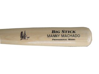 Manny Machado Signed Blonde Big Stick Baseball Bat JSA