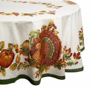 Bardwil Harvest Turkey Thanksgiving 60x102 Oblong Tablecloth NIP