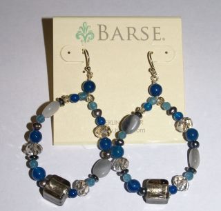 Barse Womens Jewelry Silver Tone Bead Earrings New