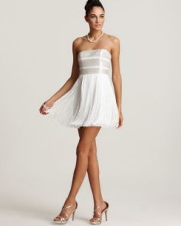 Basix New White Silk Strapless Beaded Mini Semi Formal Dress 8 BHFO 