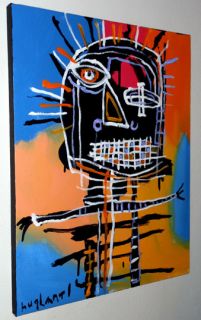 Hughart Abstract Outsider Basquiat Inspired Folk Art Painting Wet Your 