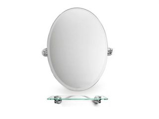 DecoLav 9800 CP Polished Chrome 22.5” Oval Mirror with Shelf