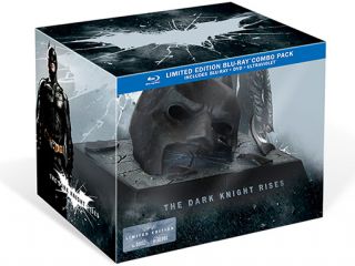 The Dark Knight Rises (Blu ray) with a limited edition bat cowl 