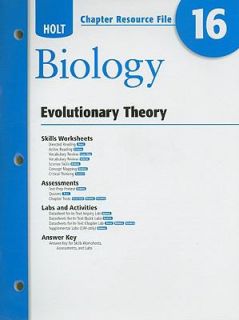 Holt Biology Chapter 16 Resource File Evolutionary Theory 2008 