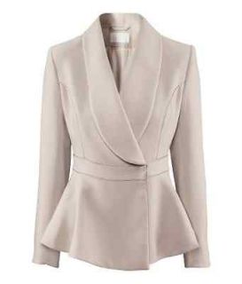 NWT H&M COLLECTION 2013 OFFICE LOOK PEPLUM BEIGE JACKET SMALL US 6
