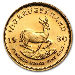 10 oz gold south african krugerrand coin random year buy with 