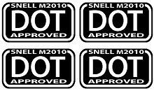 DOT D O T D.O.T. DOT SNELL M2010 BLACK & WHITE (4 PACK) Stickers WVDT 