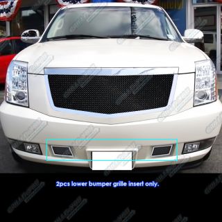 2007 2012 Cadillac Escalade Black Bumper Stainless Steel Mesh Grille 