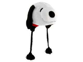 SNOOPY PEANUTS LOONEY TOONS CRITTER WHITE BEANIE KNIT NEW RARE RED 