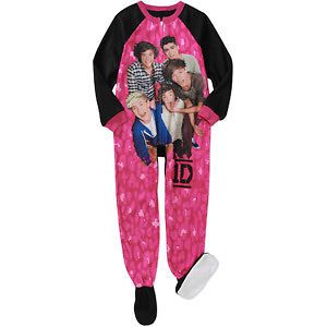 1D ONE DIRECTION Girls Footed Blanket Sleeper Pajamas 7/8 PINK World 