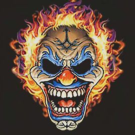 flaming clown skull t shirt joker tattoo bikers emo more