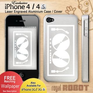 Designer iPhone 4/4S Cover   Case   Custom Engraved   Turntables