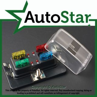 Way Blade Fuse Box 1 Positive Bus in LED WARNING APR ATC ATO 12v 