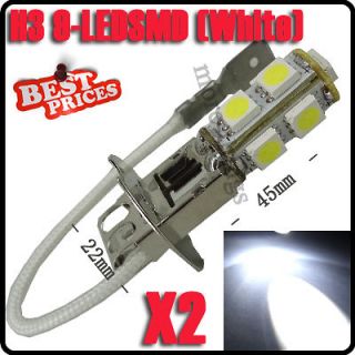 2X H3 9 SMD LED Xenon White Car Auto Fog Head Driving Light Lamp Bulb 