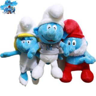 3X The Smurfs Plush Toy Smurfette Papa Stuffed Animal 11 Smurf Doll 