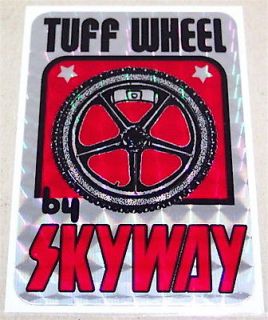 old school bmx skyway tuff wheel decal red time left