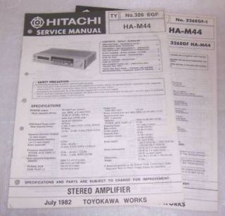 hitachi ha m44 amplifier service manual supplement from canada time