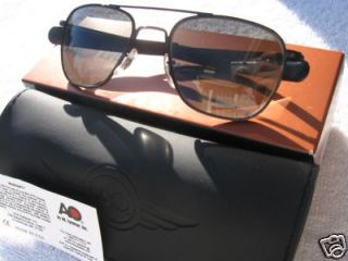 AO American Optical Pilot Sunglasses Polarized 55mm Black Military 