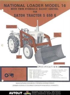 1967 National Loader Model 16 for Satoh S650 Tractor Brochure