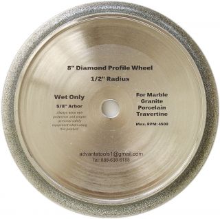 Electroplated Profile Wheel for Granite   1/2” Radius Shape B 