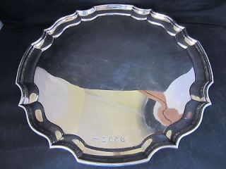 Newly listed LARGE SOLID SILVER CIRCULAR SALVER / TRAY PIE CRUST EDGE 