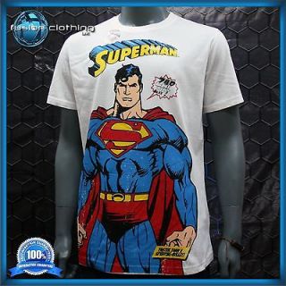 Size L Superman Zipzap Mens WhiteT Shirt WB DC Superhero Mens Limited 