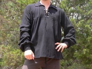 Medium Cotton Renaissance Shirt Lace Up Pirate Medieval Costume Zootzu 