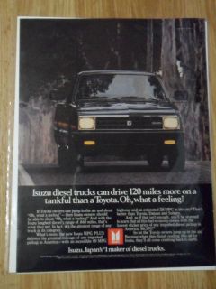 1982 print ad isuzu diesel black pickup truck time left