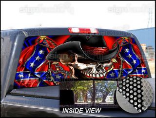 Confederate Rebel Flag UNIVERSAL Window Tint Graphic Decal pickup 