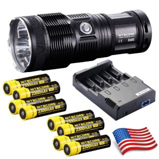 New Nitecore TM15 2450 Lumen LED Flashlight Tiny Monster w/8 Batteries 
