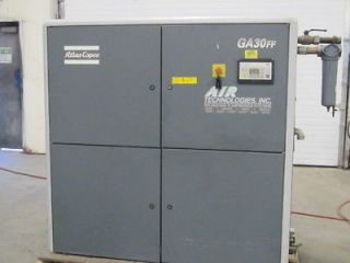 Atlas Copco 40HP Air Compressor 99 85CFM GA30 FF BUILT IN DRYER 