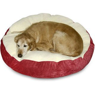 scooter deluxe large round dog bed crimson sherpa 10 %