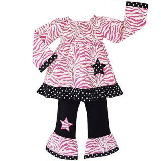 Baby Girls 24 months Pink Zebra & Stars Boutique Kids Clothing 