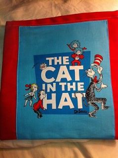 Remnant Fabric Dr Seuss Cat in the Hat Characters Blue Sq Qlt Sq 11 1 
