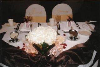 new white bride groom wedding banquet chair covers time left