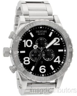 NEW NIXON A083 000 MENS 51 30 CHRONO BLACK DIAL STAINLESS STEEL WATCH