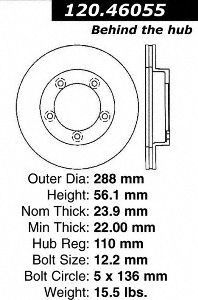 Centric Parts 120.46055 Disc Brake Rotor