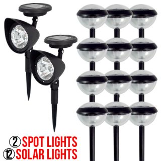 14 Solar Outdoor Garden Landscape Spot Light LED Spotlight Lamp 