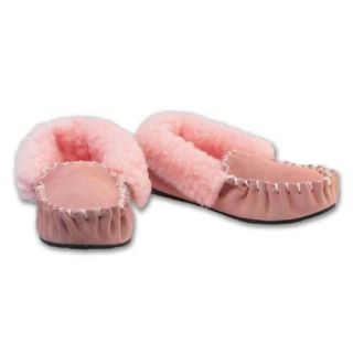 girls 100 % sheepskin moccasins pink sz 2 from australia