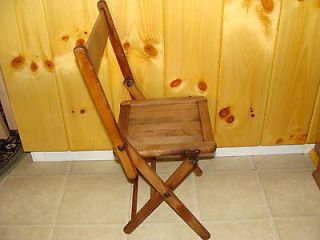 Vintage/Antiqu​e EARLY 1900s Era Childs Maple Folding Slat Chair 