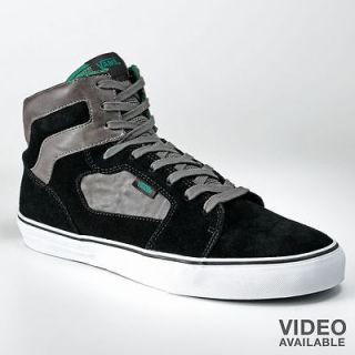 vans judge high top skateboard shoes black green size 9