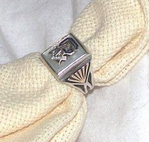 Antique Very Unusual 33rd Degree Masonic Ring Size 9.5 Silver, Gold 