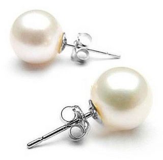 6mm 9k white gold filled pearl stud earrings e262 from