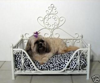 new french inspired white crown dog bed pet wrought iron