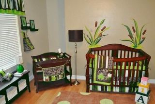 10PC Frog Nursery Discount Designer Crib Bedding Set Brown & Green*NEW 