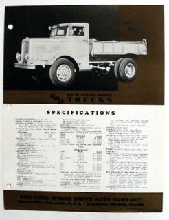 FWD 1939 Model MJ6 6   7 1/2 Ton 6 Wheel Dump Truck Brochure