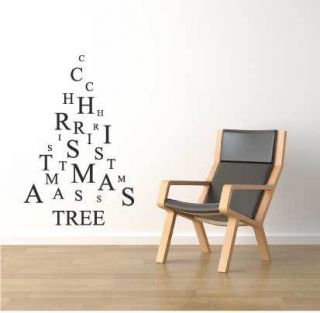 LETTERS CHRISTMAS TREE WALL WINDOW STICKER XMAS DECORATION DECAL 