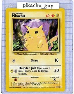 Rare Pokemon PIKACHU card Base Set 4th Print (UK) 1999 2000